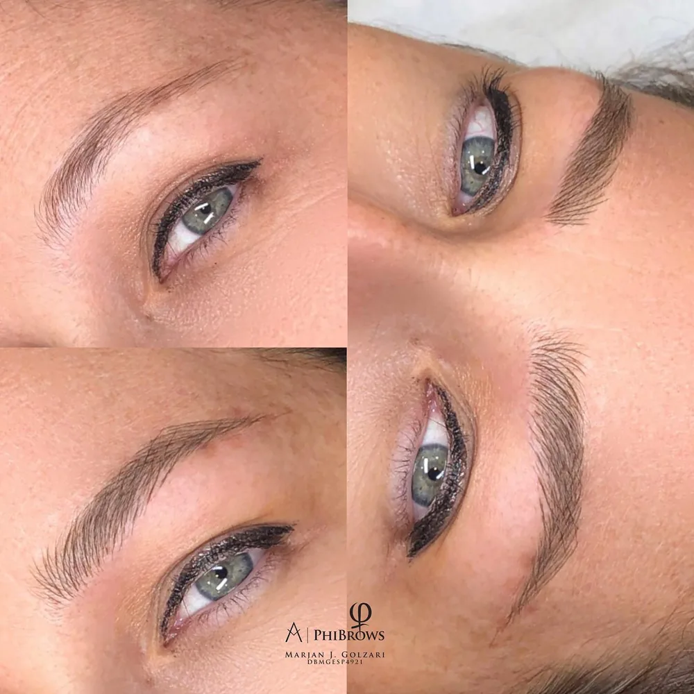 Antes y después de microblading de cejas, clienta 2
